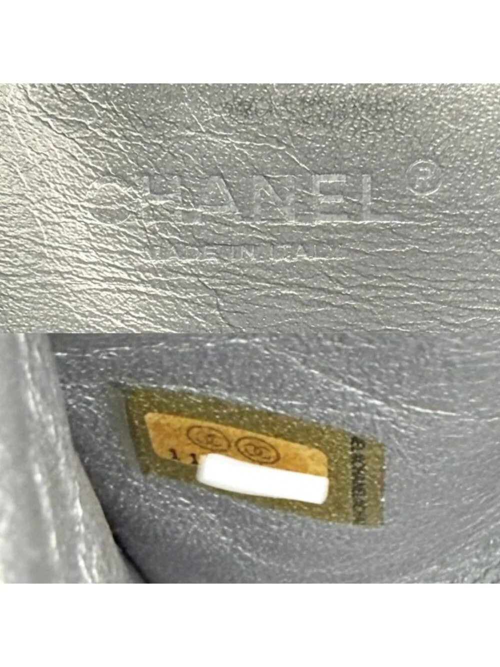 Chanel Shoulder Bag CC Logo Chain Bag Enamel Patent Leather Black Silver